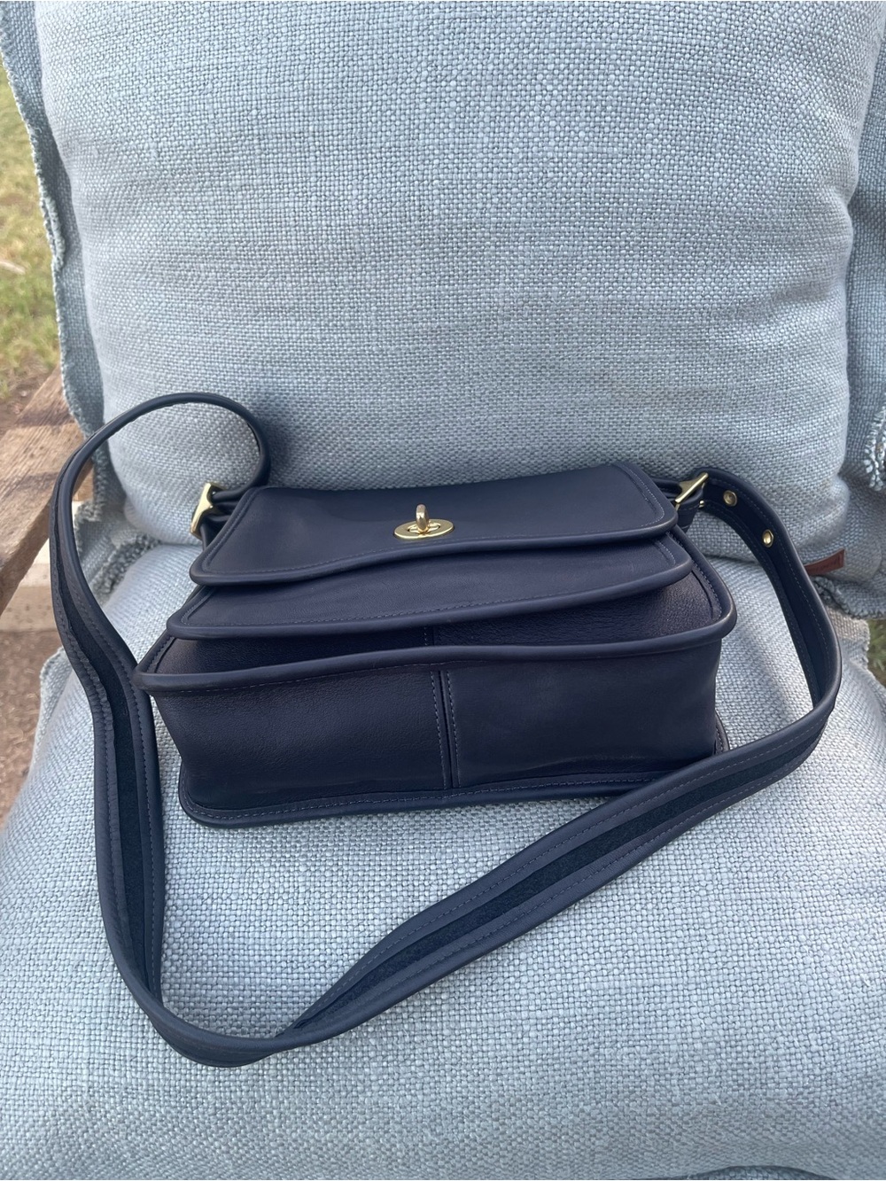 ✨ Vintage Coach Rambler's Legacy Bag Style 9061 Navy Blue - Pristine Condition ✨ - Picture 4 of 10